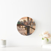 ボストンの財政地区のスカイライン ラウンド壁時計 (ホーム)