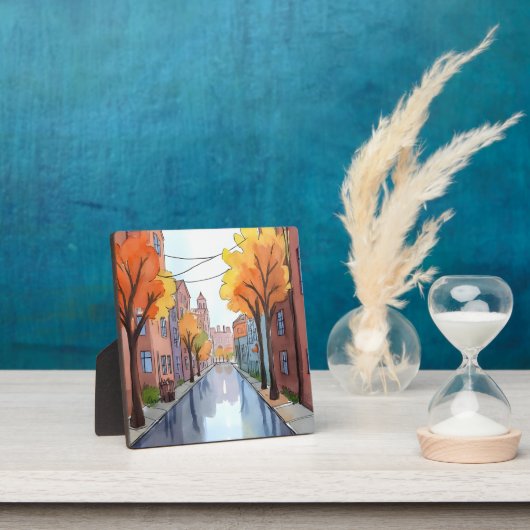 ボストンの雨の日 | 水の色絵を描のMAアート フォトプラーク (インサイチュ)