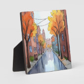 ボストンの雨の日 | 水の色絵を描のMAアート フォトプラーク (正面)