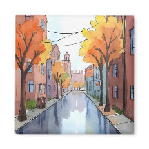 ボストンの雨の日 | 水彩MAトラベル