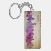 ボストンのMA |の水彩画都市スカイライン キーホルダー (正面左)