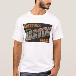 ボストンのMassachusettsLargeの手紙場面3 Tシャツ