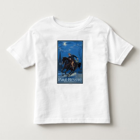 ボストンのMassachusettsPaul Revere's乗車 トドラーTシャツ (正面)