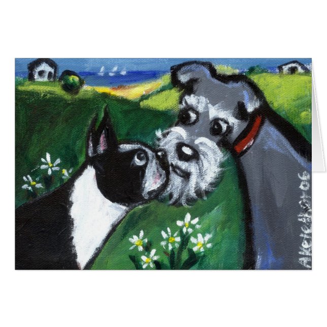 ボストンはシュナウツァーに会います (正面横)