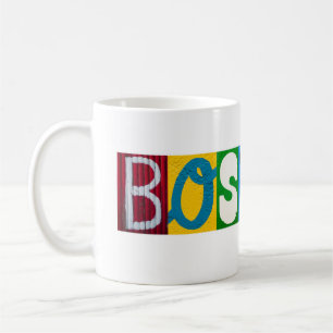 ボストンはマグに文字を入れます コーヒーマグカップ