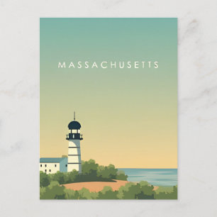 ボストンへようこそMassachusetts Vintage Travel ポストカード