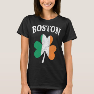 ボストンアイルランド国旗のシャムロックIセントパトリックの日 Tシャツ