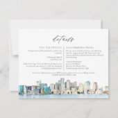 ボストンウォーターカラースカイライン旅行詳細カード 招待状 (正面)