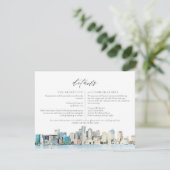 ボストンウォーターカラースカイライン旅行詳細カード 招待状 (スタンド正面)