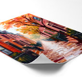 ボストンオータムウォーターカラービーコンヒルマサチューセッツ ポスター (角)