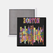 ボストンカラフルの街並み マグネット (正面/裏面)