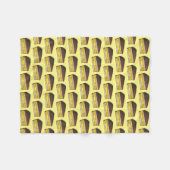 ボストンクリームパイスライス食品デザートイエローベーキング フリースブランケット (正面(横))