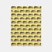 ボストンクリームパイスライス食品デザートイエローベーキング フリースブランケット (正面)