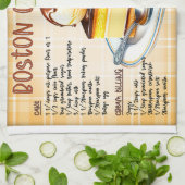 ボストンクリームパイレシピ キッチンタオル (折り畳み)