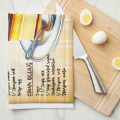 ボストンクリームパイレシピ キッチンタオル (四つ折り)