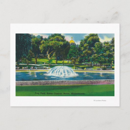 ボストンコモンカエル池の眺め ポストカード (正面)