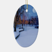 ボストンコモンズポ凍っていンドウィンター夕べ セラミックオーナメント (右)