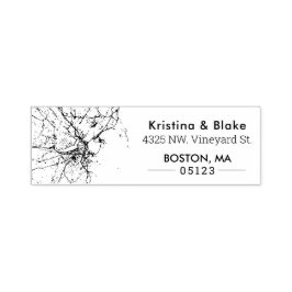 ボストンシティの地図 |アドレスカスタムの入力 セルフインキングスタンプ