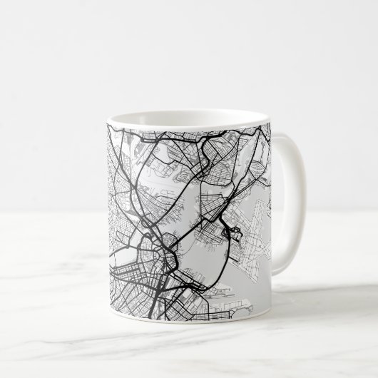 ボストンシティの地図 |コーヒーマグ コーヒーマグカップ (正面右)