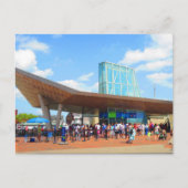 ボストンシティの有名な水族館をバスの窓から眺める ポストカード (正面)