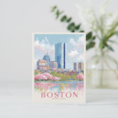 ボストンシティスケープヴィンテージ ポストカード (スタンド正面)
