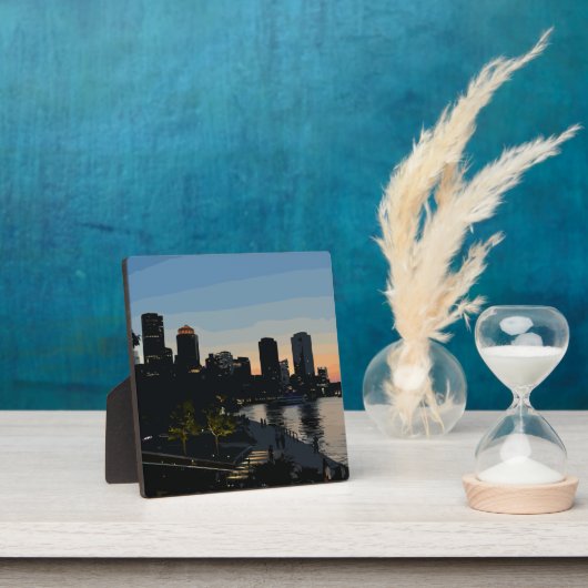 ボストンシーポートサンセットシティスカイライン フォトプラーク (インサイチュ)