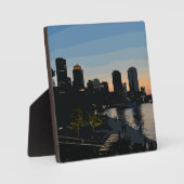 ボストンシーポートサンセットシティスカイライン フォトプラーク (正面)