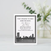 ボストンスカイラインがエッチングされた額縁日付を保存 案内ポストカード (スタンド正面)