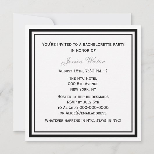ボストンスカイラインエッチングフレームバチェロレッテ 招待状 (裏面)
