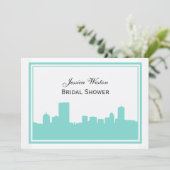 ボストンスカイラインシルエットフレームHブライダルシャワー 招待状 (スタンド正面)