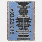 ボストンスカイラインタイポグラフィ スローブランケット (正面縦)