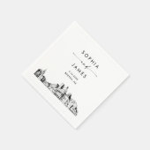 ボストンスカイラインモダン結婚のカクテル スタンダードカクテルナプキン (角)