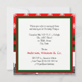 ボストンスカイラインレッドスノーフレーククリスマス 招待状 (裏面)