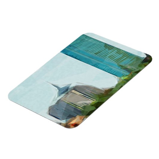 ボストンスカイライン抽象芸術印象派 マグネット (左側)