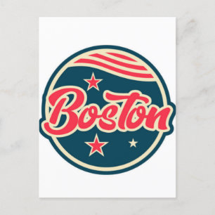ボストンスカイライン&シルボートズ Massachusetts Postcar ポストカード