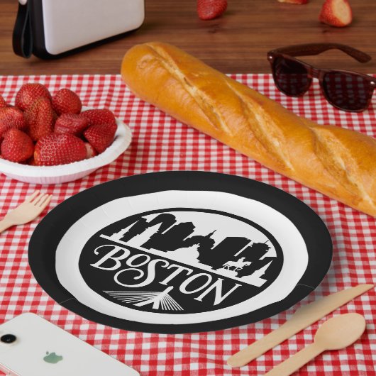 ボストンスカイライン ペーパープレート (ピクニック)