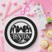 ボストンスカイライン ペーパープレート (パーティー)