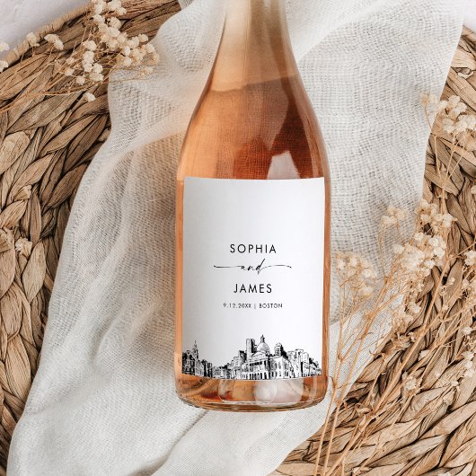 ボストンスカイライン ワインラベル