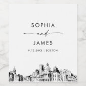 ボストンスカイライン ワインラベル (シングルラベル)