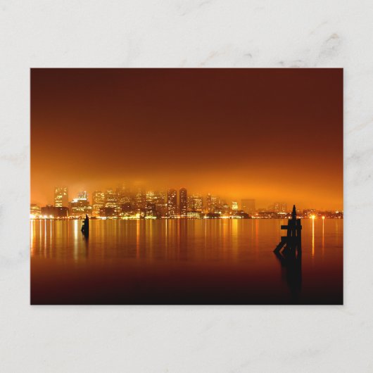 ボストンスカイラインat Night ポストカード (正面)