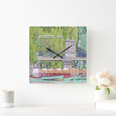 ボストンスワンのボートインペンシル&インクフィルター スクエア壁時計 (ホーム)