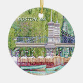 ボストンスワンのボートインペンシル&インクフィルター セラミックオーナメント (正面)