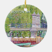 ボストンスワンのボートインペンシル&インクフィルター セラミックオーナメント (裏面)