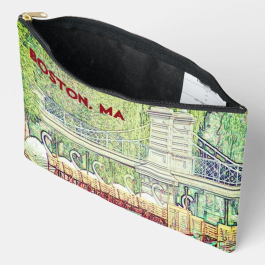 ボストンスワンのボートインペンシル&インク アクセサリーポーチ (見開き)