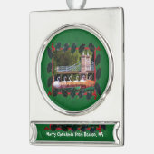 ボストンスワンボーツハッピーホリデーズセラミックオルネーム シルバープレートバナーオーナメント (左)