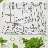 ボストンズビーコンヒルマップ キッチンタオル (折り畳み)