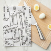 ボストンズビーコンヒルマップ キッチンタオル (四つ折り)