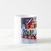 ボストンテラーズキャンディーケーンサンタクリスマス雪だるま コーヒーマグカップ (中央)