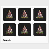 ボストンテリアおもしろいドグクリスマスツリーギフト スクエアシール (シート)