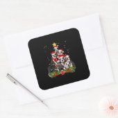 ボストンテリアおもしろいドグクリスマスツリーギフト スクエアシール (封筒)